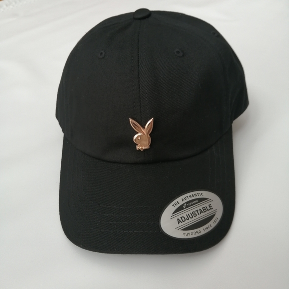 Customized Playboy Rose Gold Pin Black Dad Hat - Picture 2 of 9